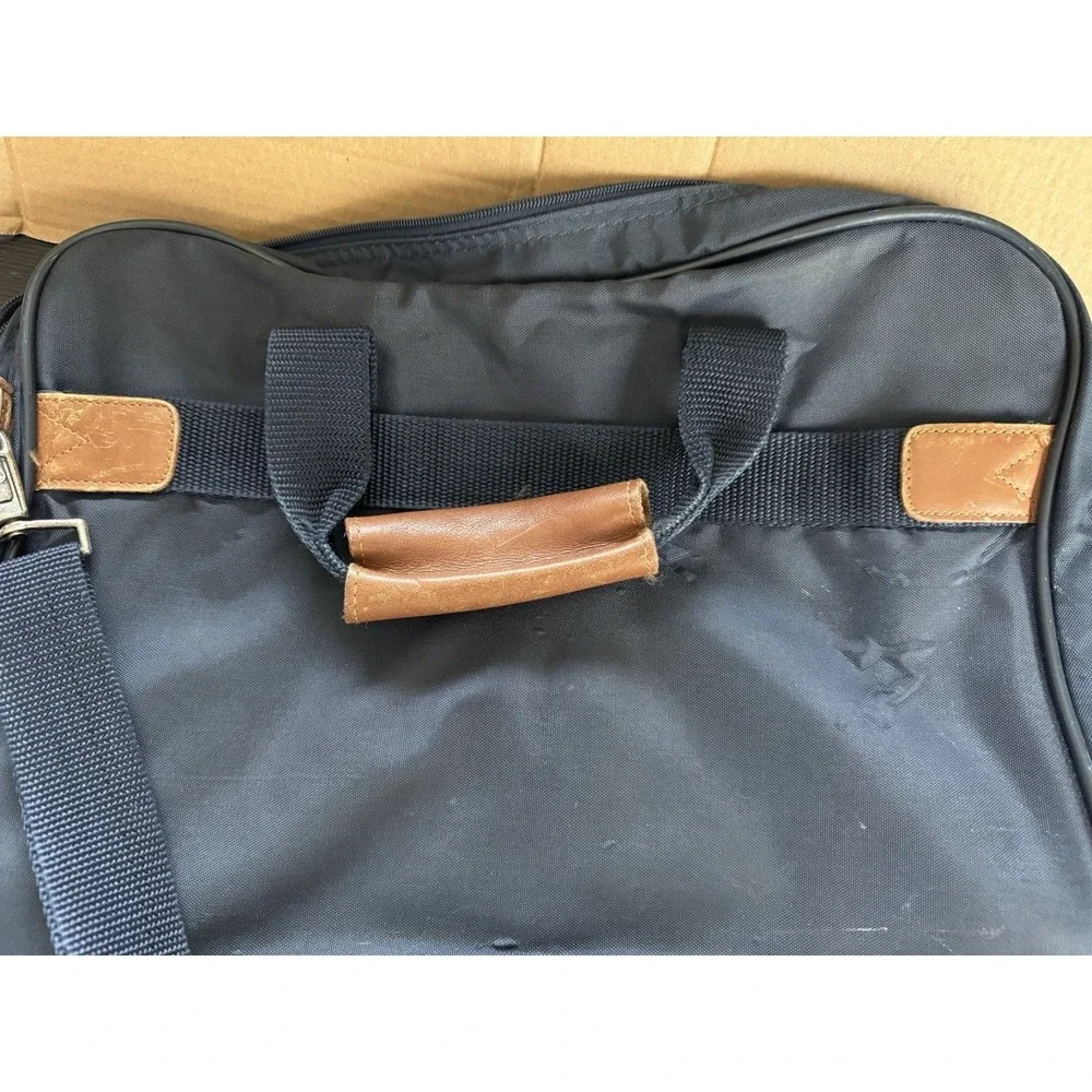 Passport Carry On Messenger Laptop Nylon Leather Briefcase w/Shoulder Strap